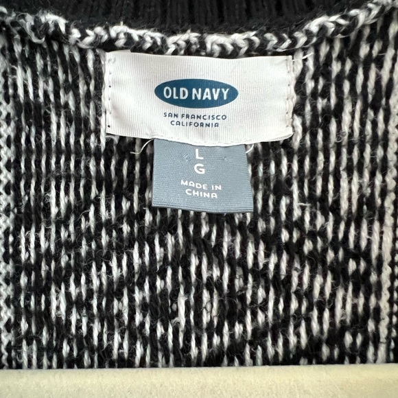 Old Navy Black White Aztec Cardigan-Large - Picture 6 of 7